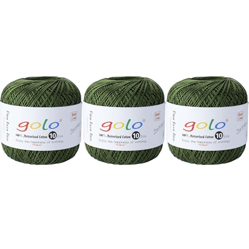 golo 3 Knäuel Häkelgarn Größe 10 Häkelgarn zum Handstricken 623 von golo