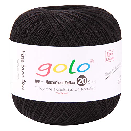 golo Häkelgarn 100% Baumwolle schwarz Größe 20 golo Häkelgarn 100% Baumwolle schwarz Größe 20 von golo