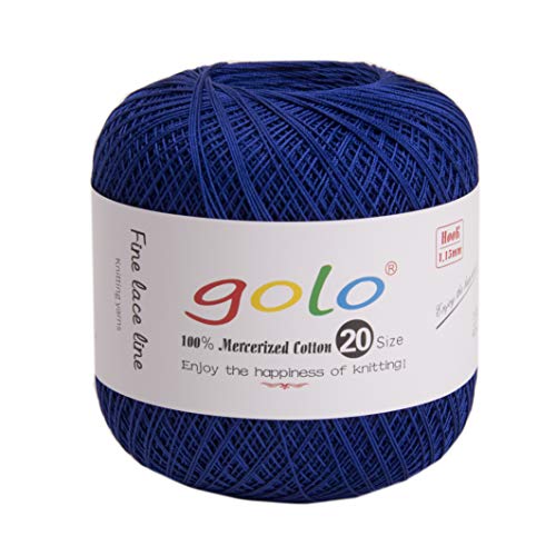 golo Häkelgarn 20 Baumwolle Häkelgarn Gewinde häkeln (Saphirblau) von golo