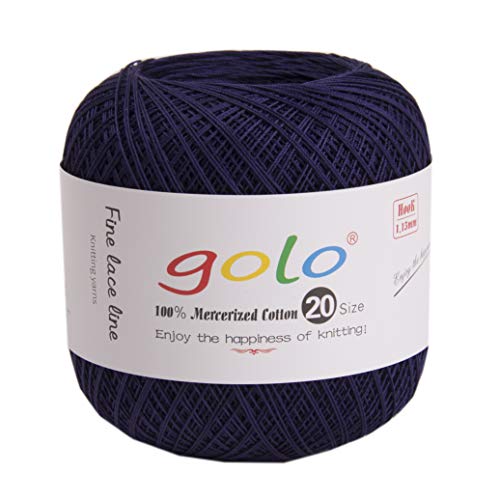 golo Häkelgarn 20 für handgestricktes Häkelgarn Gewinde häkeln (Dunkelblau) von golo