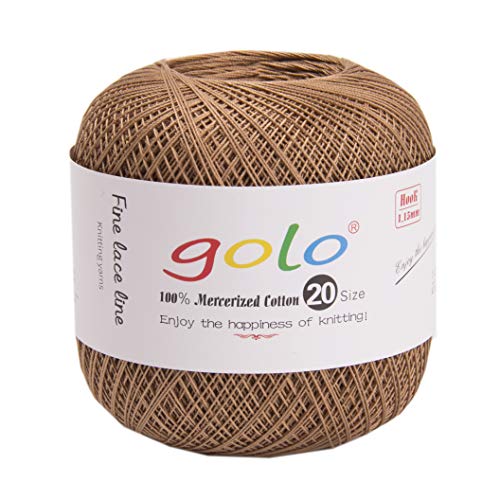 golo Strickgarn Häkelgarn 20 für handgestricktes Häkelgarn Gewinde häkeln (Golden Coffee) von golo