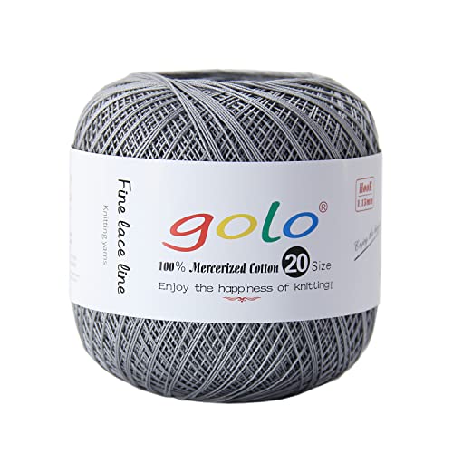 golo Häkelgarn 20 Strickgarn für handgestricktes Häkelgarn Gewinde häkeln (Grau-517) von golo