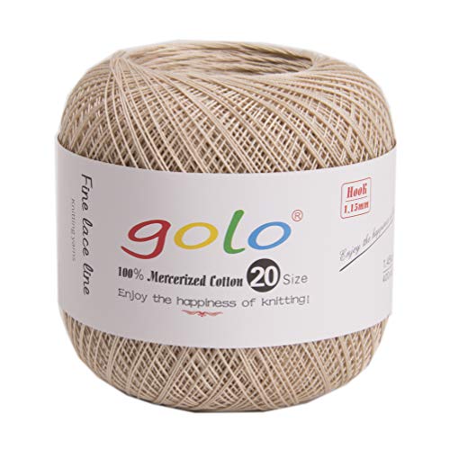 golo Strickgarn Häkelgarn 20 für handgestricktes Häkelgarn Gewinde häkeln (Heller Kaffee) von golo