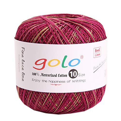 golo Häkelgarn Größe 10 für handgestricktes Häkelgarn (Peacock grün-6001) von golo