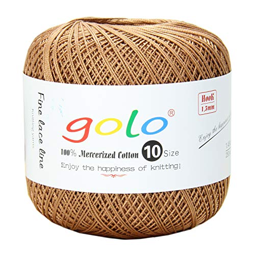 golo Häkelgarn Größe 10 für handgestricktes Häkelgarn Baumwolle häkelgarn (Kupfer-615) von golo
