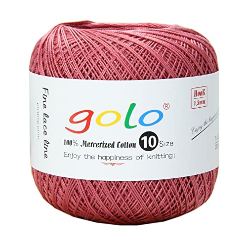 golo Häkelgarn Größe 10 für handgestricktes Häkelgarn baumwolle häkelgarn (Bräunliches Rot-898) von golo