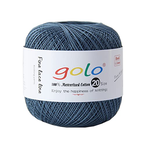 golo Häkelgarn zum Handstricken Größe 20 (Blau-217) von golo