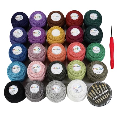 golo Strickgarn Häkelgarn 20 für 24 Farben 10 Gramm handgestricktes Häkelgarn Gewinde häkeln golo Strickgarn Häkelgarn 20 für 24 Farben 10 Gramm handgestricktes Häkelgarn Gewinde häkeln von golo
