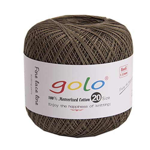 golo Strickgarn Häkelgarn 20 für handgestricktes Häkelgarn Gewinde häkeln (Grauer Kaffee) von golo