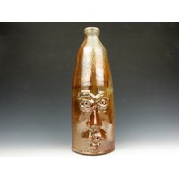 Gesicht Krug "Leland" - Vase Gold Luster Shino Steinzeug 33"X 13" X 15" Goneaway Pottery | Fc3083 von goneawaypottery