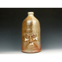 Gesicht Krug "Ron" - Vase Gold Luster Shino Steingut 21cm X 4.5" 13cm Goneaway Pottery | Fc3918 von goneawaypottery