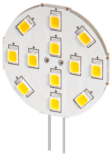 10er Set LED Einbaustrahler 2 W Sockel G4, ersetzt 20 W, 170 Lumen warm-weißes Licht mit 2800 K von goobay