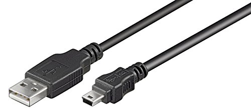 10er Set USB 2.0 Kabel A Stecker > B Mini-Stecker 5 pol. schwarz 0.3m von goobay
