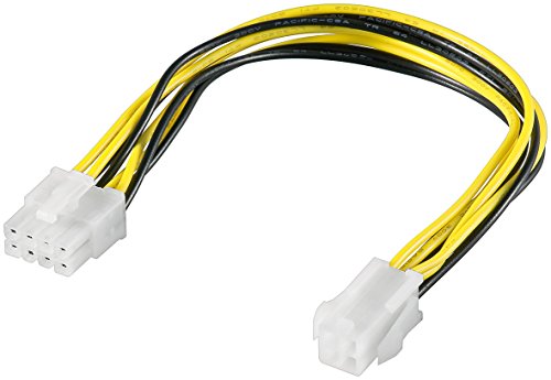 Goobay 2er Set Wentronic Internes Stromkabel (8-polig Stecker auf P4 4-polig Buchse) schwarz von goobay