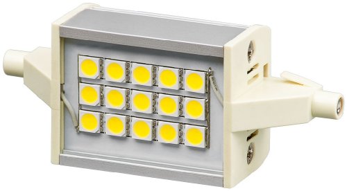 5er Set LED Stab 4 W Sockel R7s, ersetzt 30 W, 78 mm breit, 300 Lumen warm-weißes Licht mit 2700 K von goobay