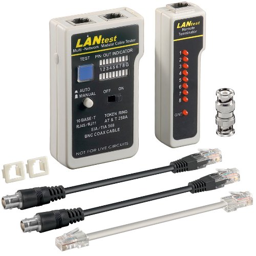 5er Set TP III Leitungstester/Netzwerktester/Kabeltester für RJ11, RJ12, RJ45, ISDN, CAT5, CAT6, BNC von goobay