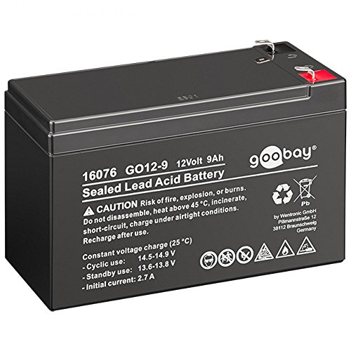 Goobay 16076 Blei Akku 12V - 9000mAh / Blei Akkumulator max. 9Ah / 12 Volt Bleiakku / Batterie USV Anlage für Notstrom Alarmanlage Notbeleuchtung von goobay