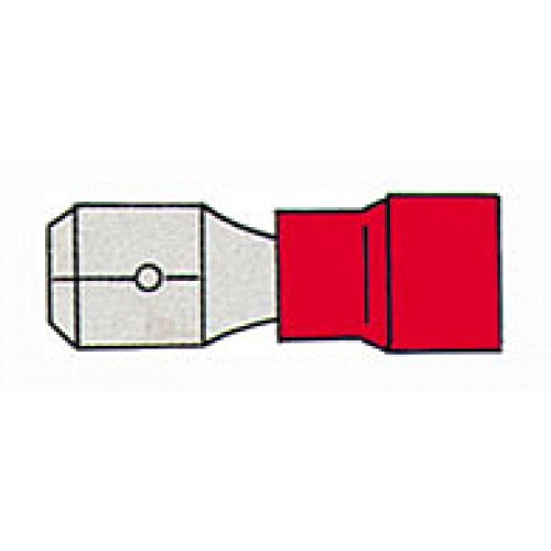 Fixpoint 17008 Flachstecker, Steckmaß 6.4 mm x 0.8 mm, 10 A, Rot (100-er pack) von goobay