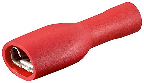 Flachsteckhülsen rot, voll isoliert 6,4 mm 0,5 - 1,5 mm² VPE 100 Stück von goobay