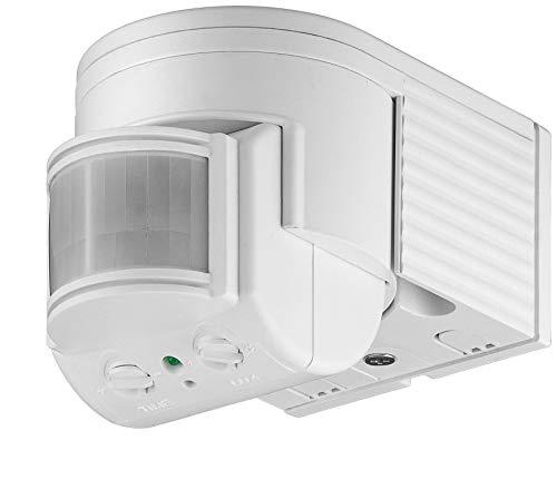 Goobay 95175 Infrarot Bewegungsmelder für Innen & Aussen 180° Pir Sensor LED Leuchte drehbar & neigbar Wand Aufputz Montage 12m Reichweite Weiß von goobay