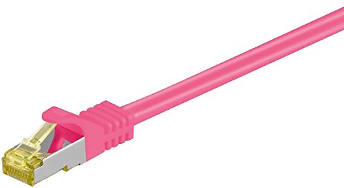 Goobay 3 Stück Netzwerkkabel Cat 7 S/FTP (PIMF) raucharm Halogenstab Free 2 x RJ45 Cat 6 A 25 cm magenta von goobay