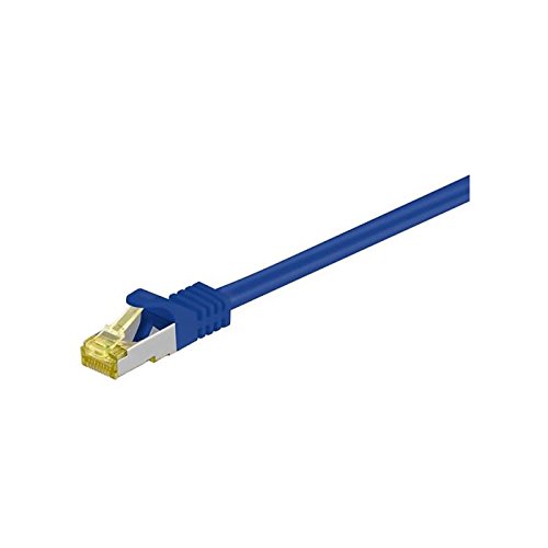 Goobay 3 Stück Netzwerkkabel Cat 7 S/FTP (PIMF) raucharm Halogenstab Free 2 x RJ45 Cat 6 A 50 cm Blau von goobay
