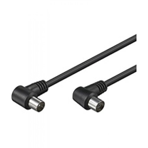 Goobay 31525 Gewinkeltes Antennenkabel (<70 dB), 2x geschirmt von goobay