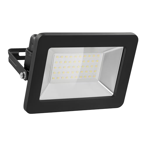 goobay 53874 LED Strahler Außen 50W / Außenstrahler IP65 / Neutralweißes Licht 4250 lm/LED Scheinwerfer Fluter Wandmontage / IP65 Gartenstrahler/Schwarz von goobay