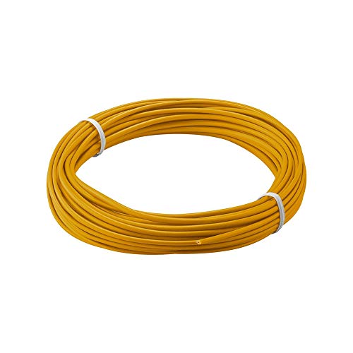 goobay 55043 Kupferlitze isoliert, 1 adrig, mehrdrahtig (18 x 0,1mm) / einadrig Kupferkabel / elektrischer Leiter im Modellbau und Elektrotechnik / PVC isoliert / Orange / 10m von goobay