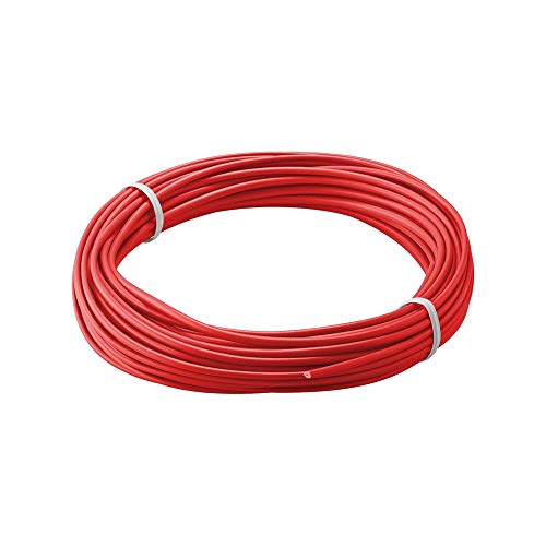 goobay 55044 Kupferlitze isoliert, 1 adrig, mehrdrahtig (18 x 0,1mm) / einadrig Kupferkabel / elektrischer Leiter im Modellbau und Elektrotechnik / PVC isoliert / Rot / 10m von goobay