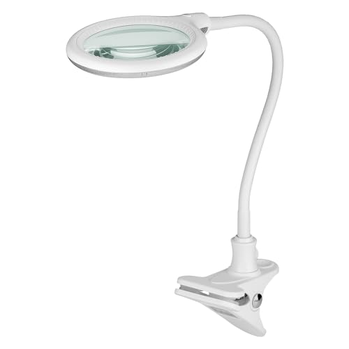 Goobay 60365 LED Lupenleuchte mit Klemme/Lupenlampe aus Plastik / 6 W Leistungsaufnahme, Farbtemperatur 6200 K/Lichtstrom 480 lm/Betriebsspannung 230 V (AC) / Weiß von goobay