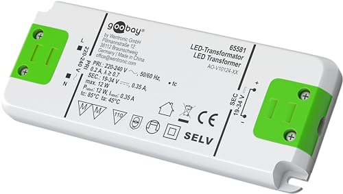 LED Trafo 350 mA/12 W/LED Transformator für Konstantstrom/LED Treiber Konstantstromquelle/Transformator Innenbeleuchtung/Netzteil Licht LED Trafo 350 mA/12 W/LED Transformator für Konstantstrom/LED Treiber Konstantstromquelle/Transformator Innenbeleuchtung/Netzteil Licht von goobay
