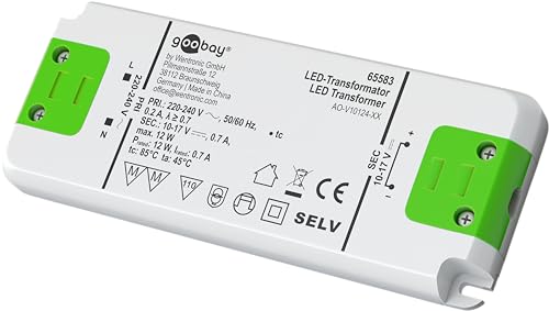 Goobay 65583 LED Trafo 700 mA/12 W/LED Transformator für Konstantstrom/LED Treiber Konstantstromquelle/Transformator Innenbeleuchtung/Netzteil Licht Goobay 65583 LED Trafo 700 mA/12 W/LED Transformator für Konstantstrom/LED Treiber Konstantstromquelle/Transformator Innenbeleuchtung/Netzteil Licht von goobay