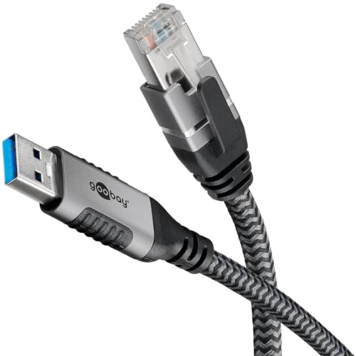 Goobay 70497 USB-A auf RJ45 Ethernet CAT 6 Kabel für stabile kabelgebundene Internetverbindung mit Router/Modem/Netzwerk Switch/Ersetzt USB auf RJ45 Adapter / 1 Gbit/s / 1,5 Meter von goobay