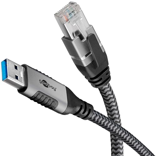 Goobay 70692 USB-A auf RJ45 Ethernet CAT 6 Kabel für stabile kabelgebundene Internetverbindung mit Router/Modem/Netzwerk Switch/Ersetzt USB auf RJ45 Adapter / 1 Gbit/s / 5 Meter von goobay