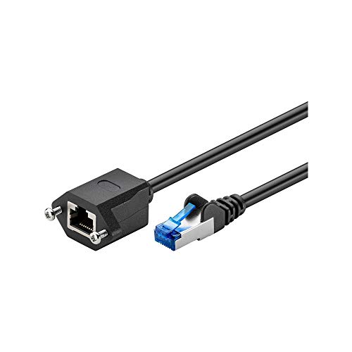 Goobay 77578 CAT 6a Verlängerungskabel, S/FTP (PiMF), Schwarz von goobay