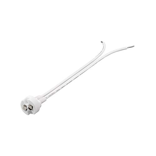 Goobay 9130 GX6.35 Lampenfassung mit Zwillingslitze, Weiß, 0.15 m - max. 100 W/12 V (DC), 0, 15 m Kabel, Keramik/Silikon von goobay