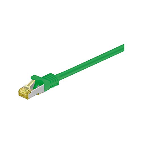 Goobay 91577 RJ45 Patchkabel CAT 6A S/FTP (PiMF) mit CAT 7 Rohkabel / 500 MHz Netzwerkkabel / Internetkabel RJ 45 Stecker / LAN Kabel / Grün 0,5m von goobay