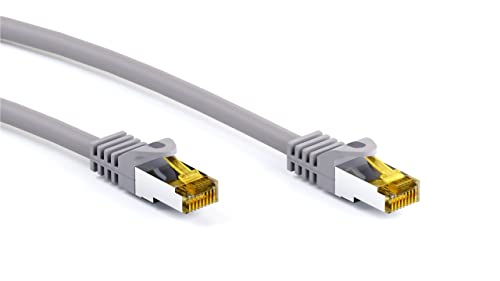 Goobay 91657 RJ45 Patchkabel CAT 6A S/FTP (PiMF) mit CAT 7 Rohkabel / 500 MHz Netzwerkkabel / Internetkabel RJ 45 Stecker / LAN Kabel Grau 20m von goobay