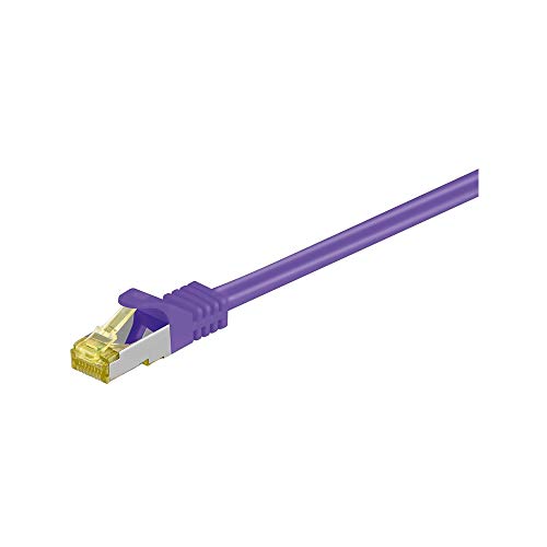 Goobay 91672 RJ45 Patchkabel S/FTP (PiMF) mit CAT 7 Rohkabel, Violett, , 25.00 m Kabellänge von goobay