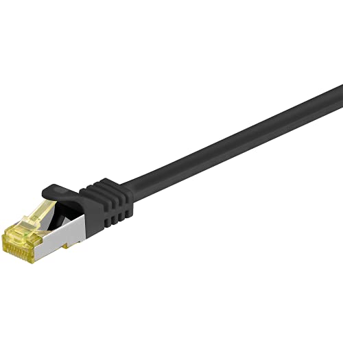 Goobay 92652 Lan Kabel 3meter doppelt geschirmt S-FTP - Netzwerkkabel CAT 7 Kabel 3m - LAN Kabel CAT 7 mit 10 Gigabit - RJ45 Stecker - Schwarz von goobay