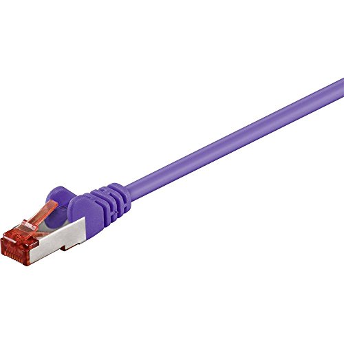 Goobay 93342 CAT 6 Verbindungskabel, S/FTP (PiMF), Violett, 0,25 m Länge von goobay