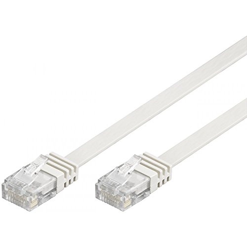 Goobay 94359 CAT 5e Flach-Patchkabel, U/UTP, Weiß von goobay