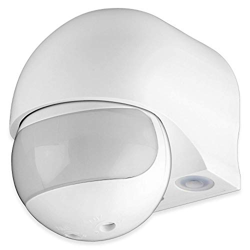 Goobay 95174 Infrarot Bewegungsmelder für Innen & Aussen 180° PIR Sensor LED Leuchte drehbar & neigbar Wand Aufputz Montage 12m Reichweite Weiß von goobay