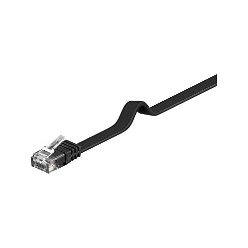 Goobay 95386 CAT 6 Flach-Patchkabel, U/UTP, Schwarz - Kupfermaterial von goobay