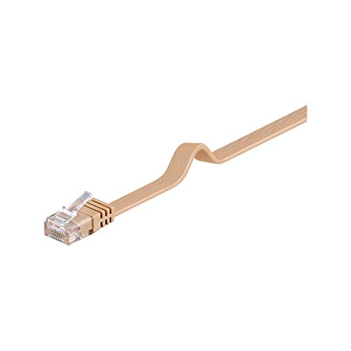 Goobay 95879 CAT 6 Flach-Patchkabel, U/UTP, Hellbraun von goobay