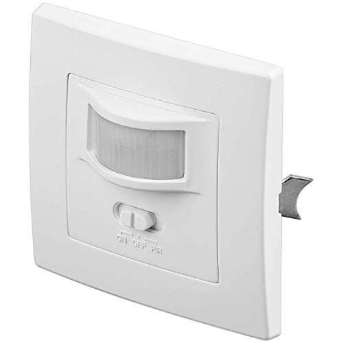 Goobay 96005 Infrarot Bewegungsmelder für Innen IP20 mit 160° PIR Sensor für LED Leuchten Melder Unterputz Wandmontage 9m Reichweite Triac Weiß von goobay