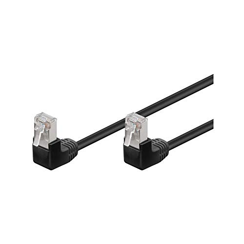 Goobay 96078 CAT 5e Patchkabel 2x 90° gewinkelt, F/UTP, Schwarz von goobay