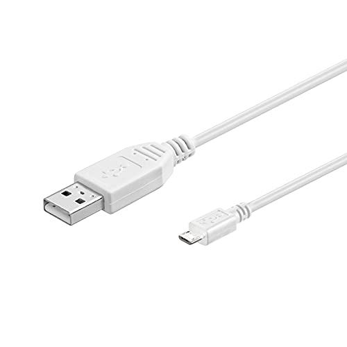 Goobay 96193 USB A auf Micro USB B Kabel 1m / Handykabel 480 Mbits / Ladekabel USB 2.0 zu Micro USB Type B Stecker Adapterkabel / Kupferleiter / Weiß / 1 Meter von Manhattan