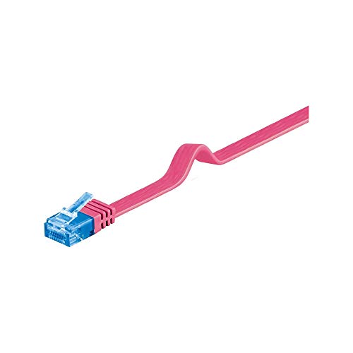 Goobay 96342 CAT 6a Flach-Patchkabel, U/UTP, Magenta - Kupfermaterial von goobay